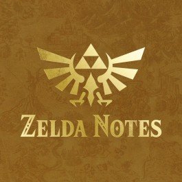 ZELDA NOTES official logo with a golden Triforce on a brown background, promoting Nintendo's companion service.