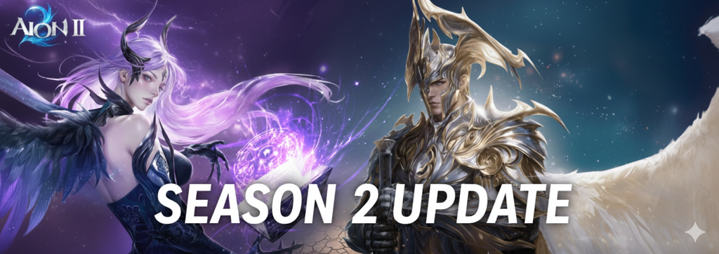 Banner com dois personagens e o texto Season 2 Update.